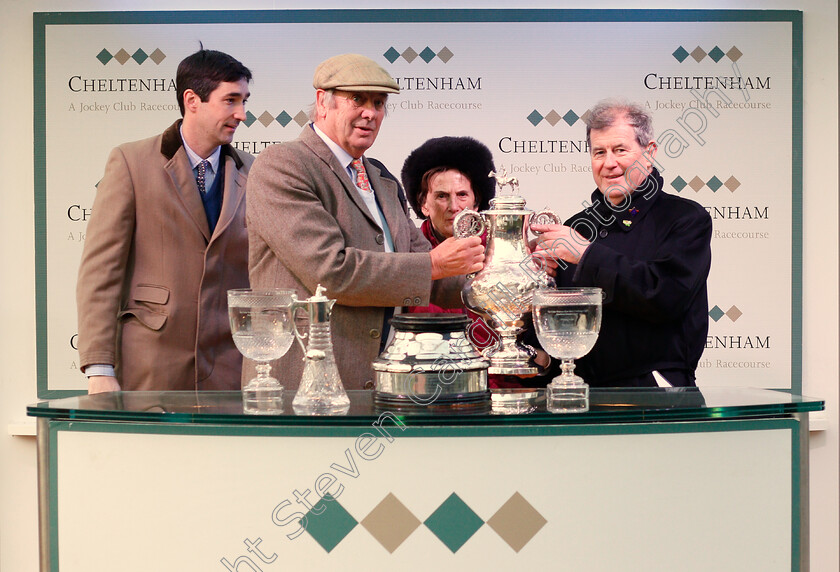 Any-Second-Now-0009 
 Presentation to J P McManus for The Fulke Walwyn Kim Muir Challenge Cup won by ANY SECOND NOW
Cheltenham 14 Mar 2019 - Pic Steven Cargill / Racingfotos.com