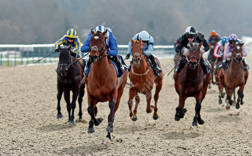 Ahdab-0004 
 AHDAB (Ryan Moore) wins The Bombardier March To Your Own Drum Novice Stakes
Lingfield 13 Feb 2021 - Pic Steven Cargill / Racingfotos.com