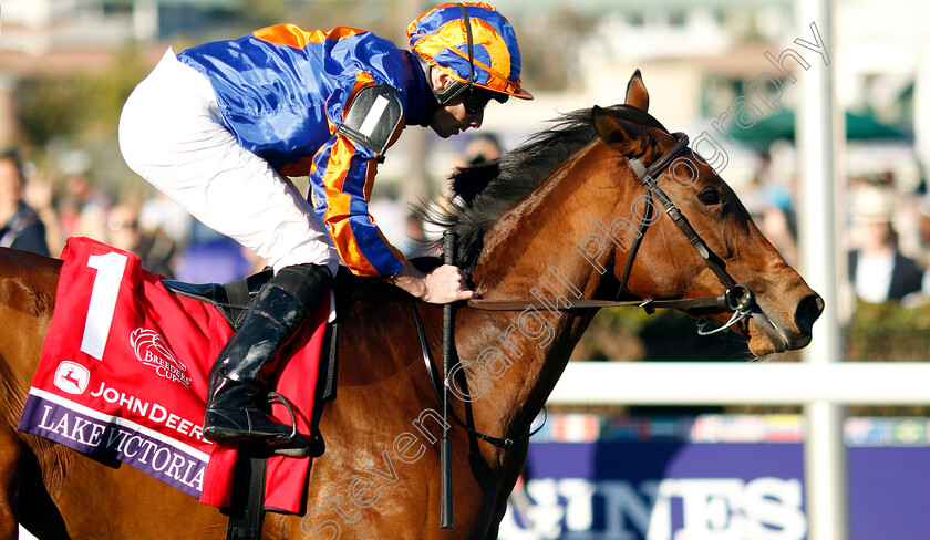 Lake-Victoria-0004 
 LAKE VICTORIA (Ryan Moore) wins the Breeders' Cup Juvenile Fillies Turf
Del Mar USA 1 Nov 2024 - Pic Steven Cargill / Racingfotos.com