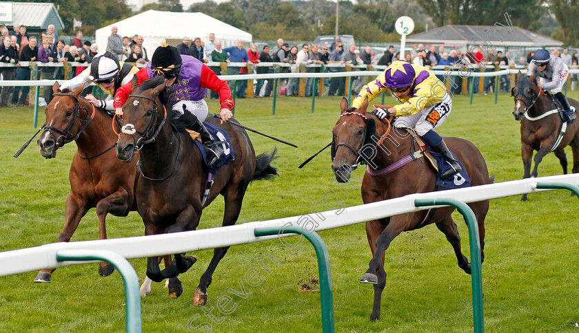 Swiftsure-0001 
 SWIFTSURE (centre, Ryan Moore) beats ROTHERWICK (left) and FAITHFUL CREEK (right) in The Parklands Leisure Holiday Distributors Handicap Yarmouth 20 Sep 2017 - Pic Steven Cargill / Racingfotos.com