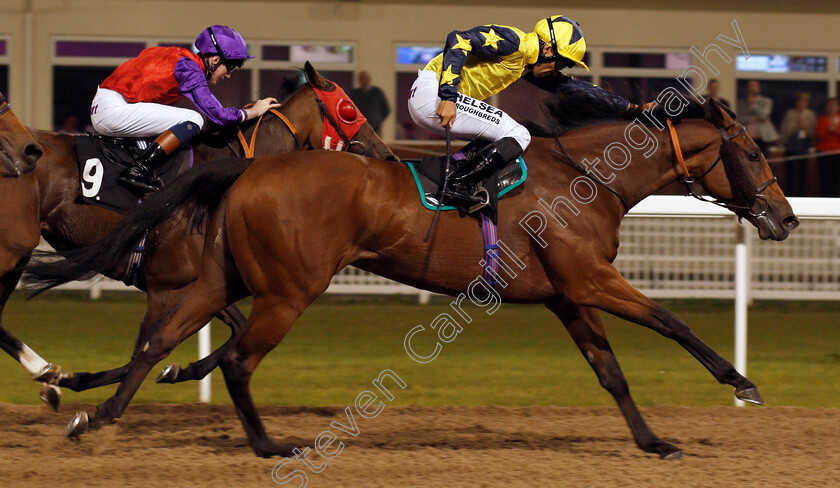 Bumptious-0004 
 BUMPTIOUS (Sean Levey) wins The Bet toteexacta At betfred.com Fillies Handicap Chelmsford 26 Sep 2017 - Pic Steven Cargill / Racingfotos.com