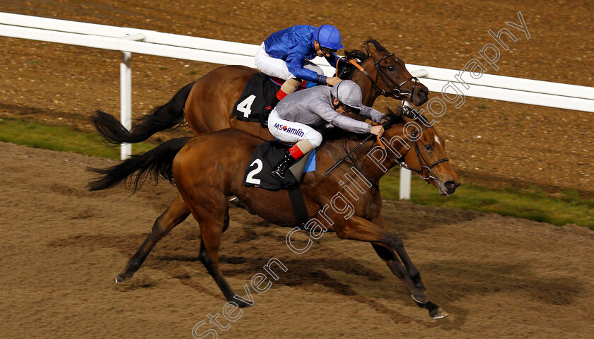 Farnham-0005 
 FARNHAM (Andrea Atzeni) wins The Irish Lotto At totesport.com EBF Fillies Novice Stakes
Chelmsford 24 Oct 2019 - Pic Steven Cargill / Racingfotos.com