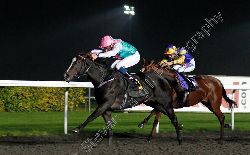 Revalue-0001 
 REVALUE (William Buick) wins The 32Red On The App Store Fillies Novice Stakes Div2 Kempton 18 Oct 2017 - Pic Steven Cargill / Racingfotos.com