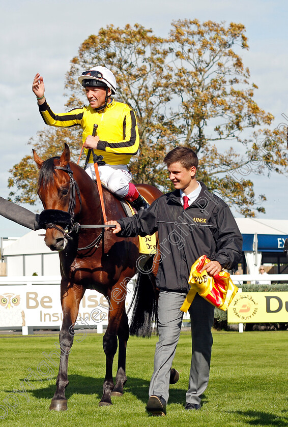 James-Garfield-0009 
 JAMES GARFIELD (Frankie Dettori) after The Dubai Duty Free Mill Reef Stakes Newbury 23 Sep 2017 - Pic Steven Cargill / Racingfotos.com