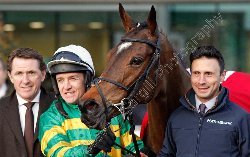 Defi-Du-Seuil-0014 
 DEFI DU SEUIL (Barry Geraghty) with A P McCoy after The Matchbook Clarence House Chase
Ascot 18 Jan 2020 - Pic Steven Cargill / Racingfotos.com