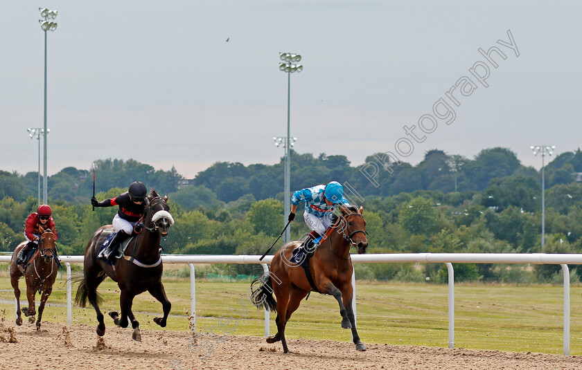 Zoetic-0001 
 ZOETIC (Cieren Fallon) beats BLACK SPARROW (left) in The Sky Sports Racing Sky 415 Maiden Fillies Stakes
Wolverhampton 31 Jul 2020 - Pic Steven Cargill / Racingfotos.com