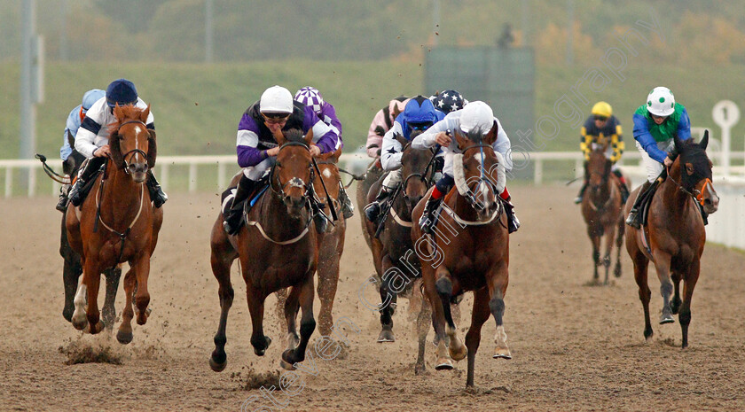 Goddess-Of-Fire-0001 
 GODDESS OF FIRE (right, Adrian McCarthy) beats SOPHAR SOGOOD (left) in The Bet At totesport.com Nursery
Chelmsford 24 Oct 2019 - Pic Steven Cargill / Racingfotos.com