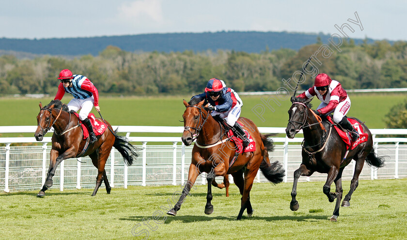 Zlatan-0001 
 ZLATAN (centre, Sophie Smith) beats LUNA MAGIC (right) in The Tote Placepot First Bet Of The Day Amateur Jockeys Handicap
Goodwood 29 Aug 2021 - Pic Steven Cargill / Racingfotos.com