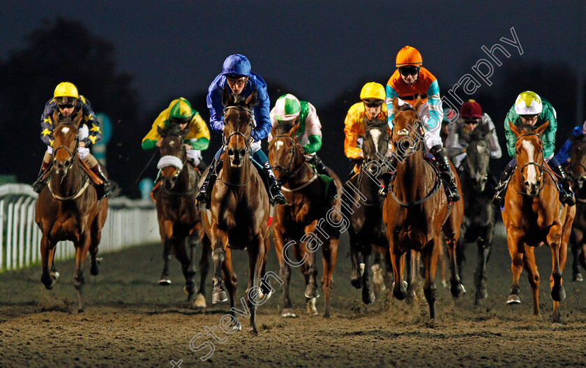 Espadrille-0007 
 ESPADRILLE (left, William Buick) beats RUFFINA (right) in The100% Profit Boost At 32Redsport.com EBF Fillies Novice Stakes Div1 Kempton 8 Nov 2017 - Pic Steven Cargill / Racingfotos.com