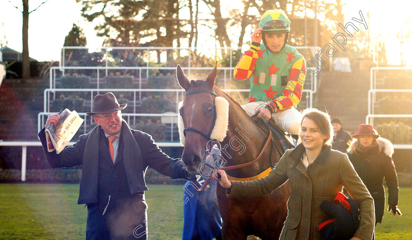 Lil-Rockerfeller-0011 
 LIL ROCKERFELLER (Trevor Whelan) after The Coral Hurdle Ascot 25 Nov 2017 - Pic Steven Cargill / Racingfotos.com