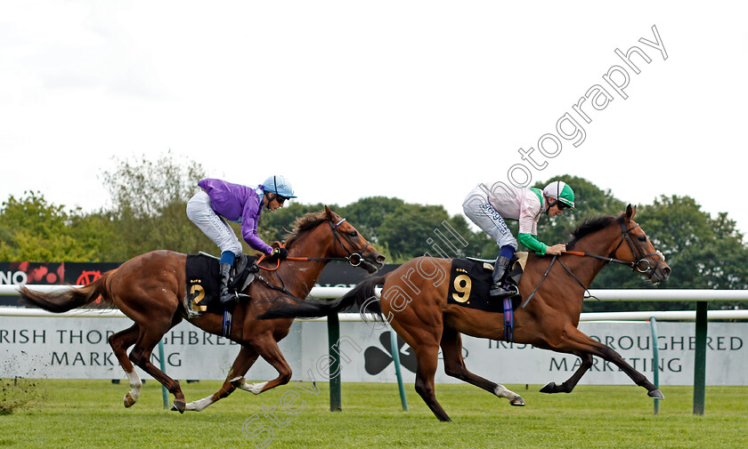 Typewriter-0003 
 TYPEWRITER (David Probert) beats FLAMING LORD (left) in The IRE Incentive Scheme EBF Restricted Novice Stakes
Nottingham 10 Aug 2021 - Pic Steven Cargill / Racingfotos.com