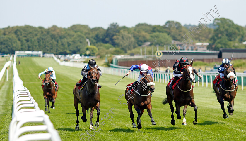 Dream-Composer-0004 
 DREAM COMPOSER (2nd right, Dougie Costello) beats KORKER (centre) and ARECIBO (left) in The Cavani Menswear Sartorial Sprint Handicap
Sandown 7 Jul 2023 - Pic Steven Cargill / Racingfotos.com