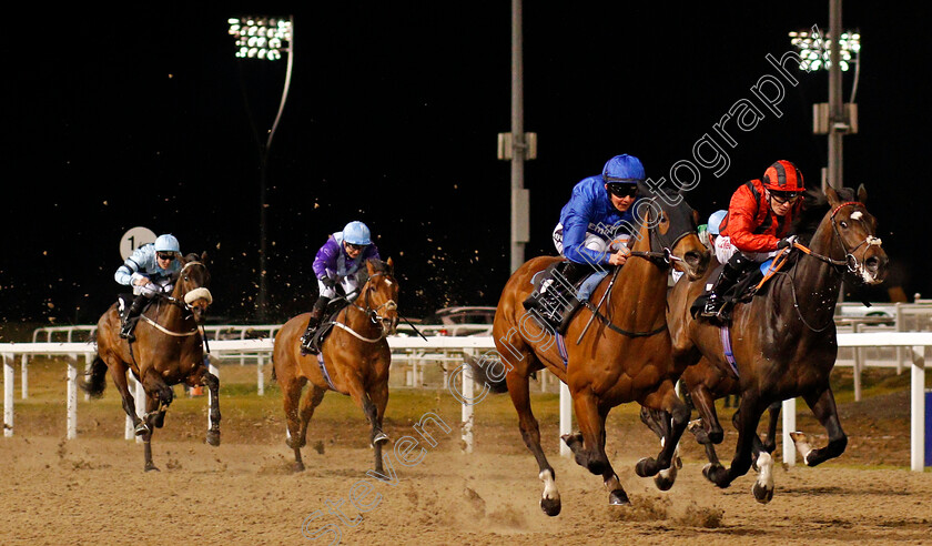 Beautiful-Memory-0003 
 BEAUTIFUL MEMORY (2nd right, William Cox) beats LEGAL HISTORY (right) in The Eat Drink Celebrate At channelestate.co.uk Novice Stakes Chelmsford 15 Feb 2018 - Pic Steven Cargill / Racingfotos.com