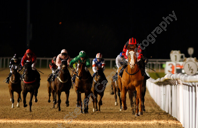 Acker-Bilk-0001 
 ACKER BILK (Dougie Costello) wins The Betway Middle Distance Handicap Wolverhampton 4 Jan 2018 - Pic Steven Cargill / Racingfotos.com