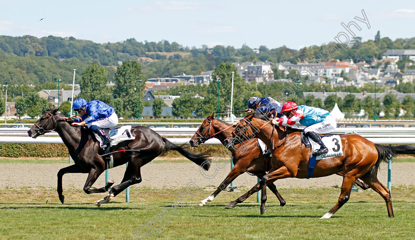 Cabrillo-0001 
 CABRILLO (Mickael Barzalona) beats NOLITO (right) in The Prix de Tour-en-Bessin
(note winning rider losing whip)
Deauville 6 Aug 2022 - Pic Steven Cargill / Racingfotos.com