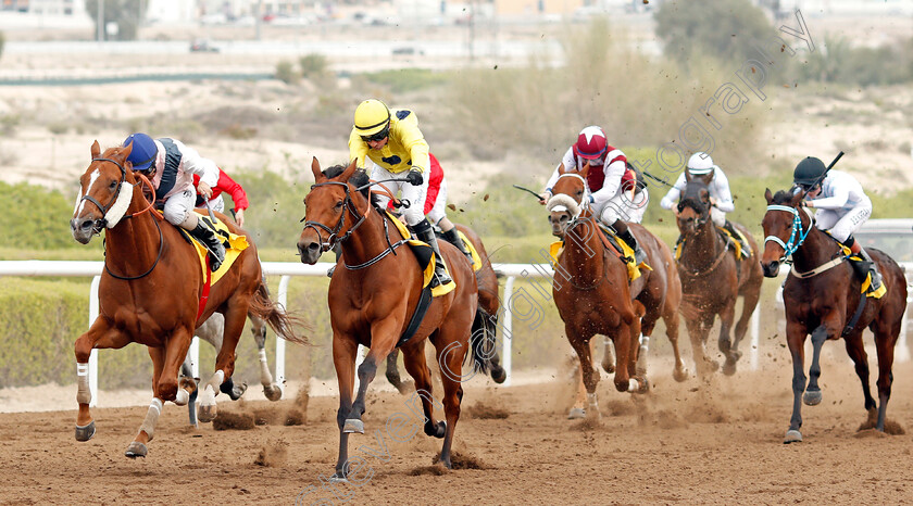 Hello-0001 
 HELLO (centre, Tadhg O'Shea) beats TAILOR'S ROW (left) in The British University In Dubai Handicap
Jebel Ali 24 Jan 2020 - Pic Steven Cargill / Racingfotos.com