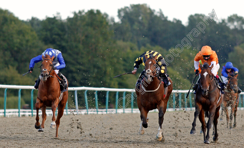 Ravens-Ark-0004 
 RAVENS ARK (left, Charlie Bennett) beats DERRY BOY (centre) and SWEET CHARITY (right) in The Play 4 To Win At Betway Handicap Div2
Lingfield 5 Aug 2020 - Pic Steven Cargill / Racingfotos.com