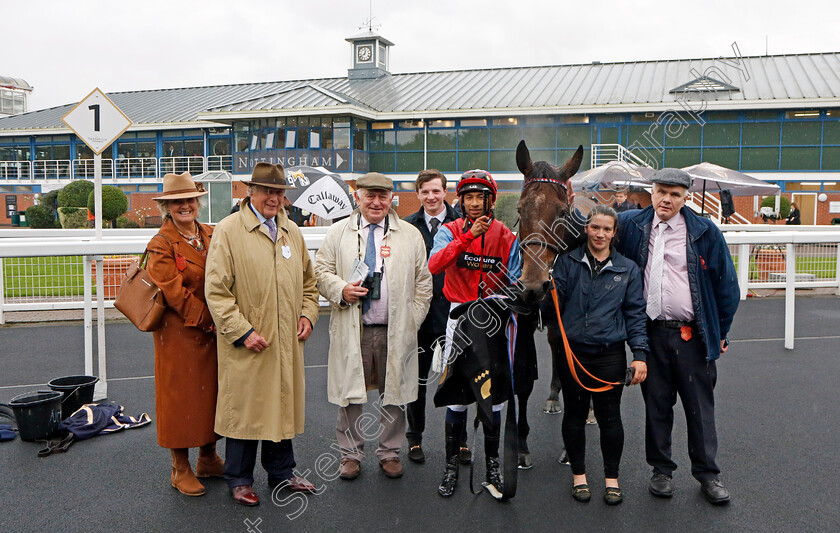 Divine-Comedy-0015 
 DIVINE COMEDY (Kaiya Fraser) winner of The Trustatrader Fully Vetted Tradespeople Fillies Handicap
Nottingham 11 Oct 2023 - Pic Steven Cargill / Racingfotos.com