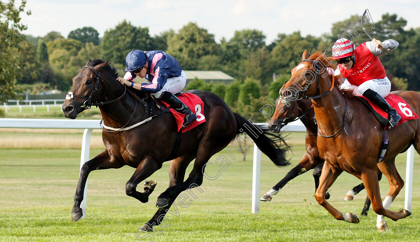 Master-Mcgrath-0003 
 MASTER MCGRATH (Kevin Stott) beats SAND DIEGO (right) in The Slug And Lettuce Christmas Party EBF Maiden Stakes
Sandown 8 Aug 2019 - Pic Steven Cargill / Racingfotos.com