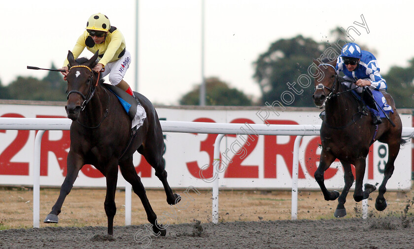 Elasia-0003 
 ELASIA (Andrea Atzeni) wins The 32Red Fillies Novice Stakes
Kempton 8 Aug 2018 - Pic Steven Cargill / Racingfotos.com