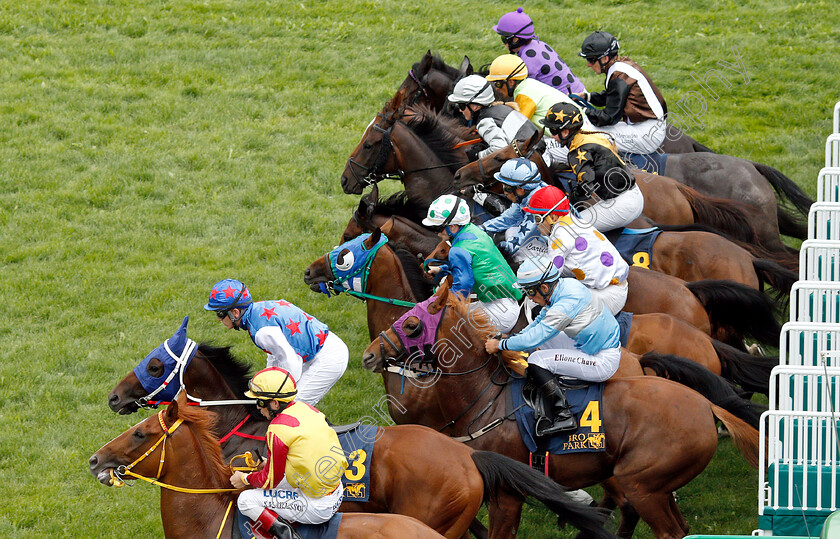 Bro-Park-0006 
 Horses break from the stalls 
Bro Park Sweden 5 Aug 2018 - Pic Steven Cargill / Racingfotos.com