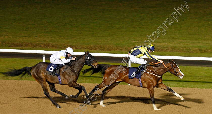 My-Girl-Maggie-0005 
 MY GIRL MAGGIE (Richard Kingscote) beats HERMOCRATES (left) in The Play 4 To Win At Betway Handicap
Wolverhampton 4 Jan 2021 - Pic Steven Cargill / Racingfotos.com