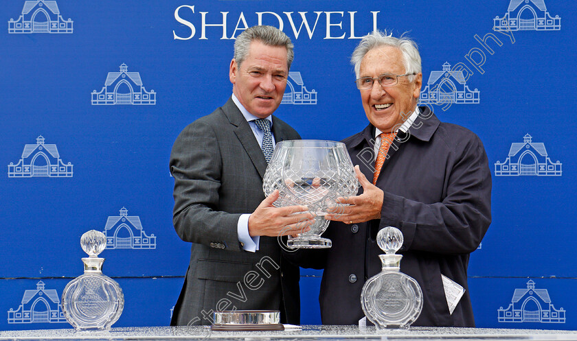 Muffri Ha-0009 
 Presentation by Richard Hills to Bruce Raymond for The Muhaarar British EBF Rosemary Stakes Newmarket 29 Sep 2017 - Pic Steven Cargill / Racingfotos.com