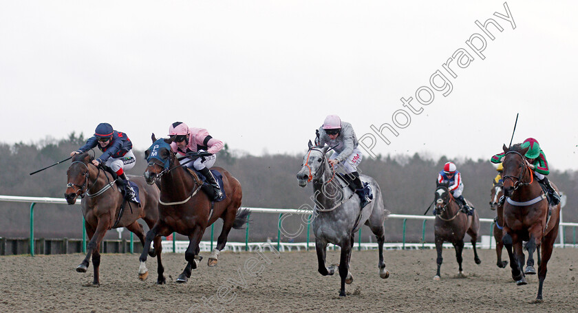 Ban-Shoof-0002 
 BAN SHOOF (2nd left, Robert Winston) beats ZEPHYROS (left) PINK RIBBON (2nd right) and ESTIBDAAD (right) in The Betway Handicap Lingfield 30 Dec 2017 - Pic Steven Cargill / Racingfotos.com