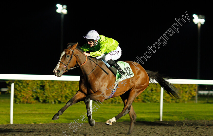 Beatisa-0003 
 BEATISA (Richard Kingscote) wins The 32Red On The App Store Handicap Kempton 4 Oct 2017 - Pic Steven Cargill / Racingfotos.com