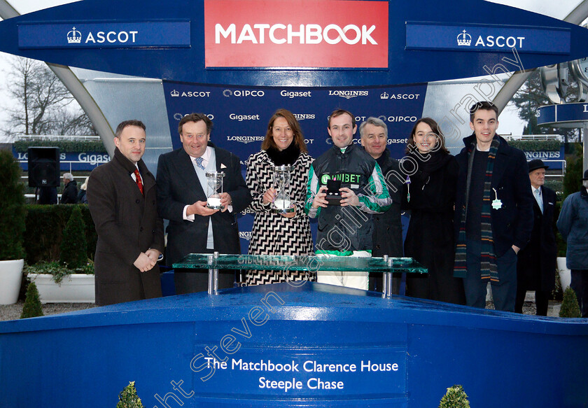 Altior-0015 
 Presentation to Mrs Patricia Pugh, Nicky Henderson and Nico De Boinville for The Matchbook Clarence House Chase won by ALTIOR
Ascot 19 Jan 2019 - Pic Steven Cargill / Racingfotos.com