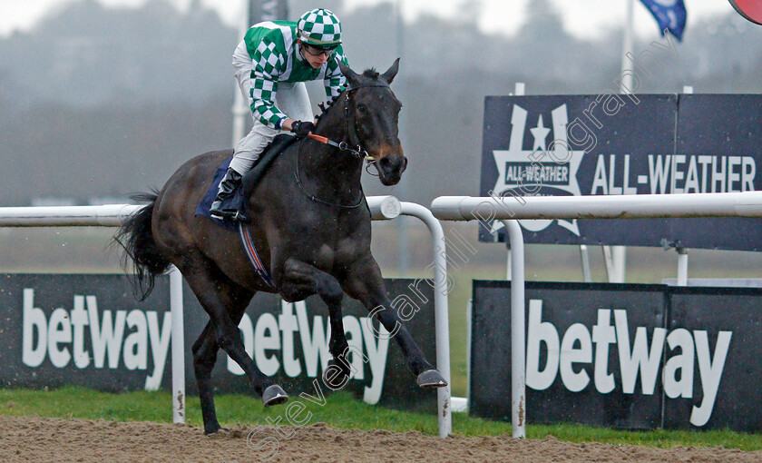 Running-Cloud-0004 
 RUNNING CLOUD (Christian Howarth) wins The Betway Apprentice Handicap
Wolverhampton 11 Mar 2022 - Pic Steven Cargill / Racingfotos.com