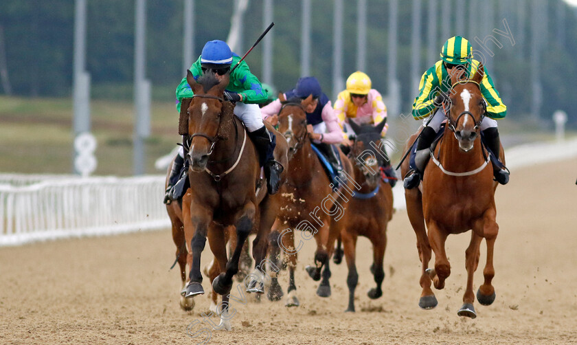 Just-Hiss-0002 
 JUST HISS (Left, Thomas Easterby) beats TERMONATOR (right) in The Sky Sports Racing Sky 415 Amateur Jockeys Handicap
Newcastle 24 Jun 2022 - Pic Steven Cargill / Racingfotos.com