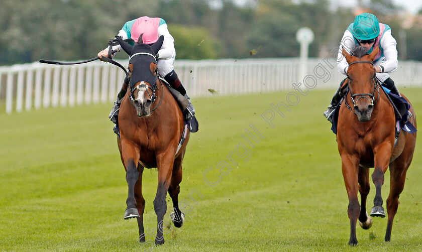 Portrush-0004 
 PORTRUSH (left, Robert Havlin) beats TANITA (right) in The Download The At The Races App Maiden Stakes
Yarmouth 15 Jul 2020 - Pic Steven Cargill / Racingfotos.com