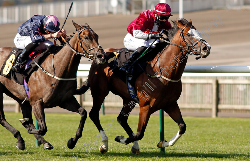 Colonel-Whitehead-0004 
 COLONEL WHITEHEAD (Ellie Mackenzie) beats DON'T TELL CLAIRE (left) in The Close Brothers Invoice Finance Handicap
Newmarket 19 Sep 2020 - Pic Steven Cargill / Racingfotos.com