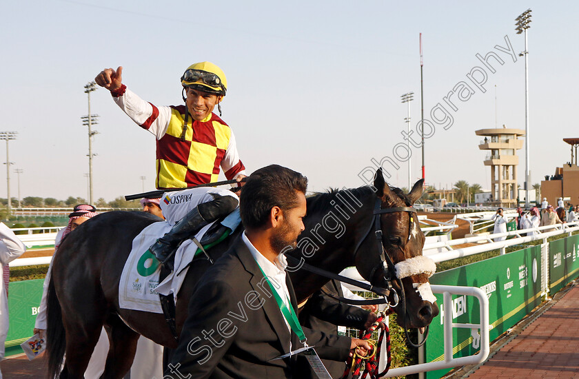 Altawhidi-0005 
 ALTAWHIDI (Camillo Ospina) winner of The International Jockeys Challenge R1
King Abdulaziz Racecourse, Saudi Arabia, 23 Feb 2024 - Pic Steven Cargill / Racingfotos.com