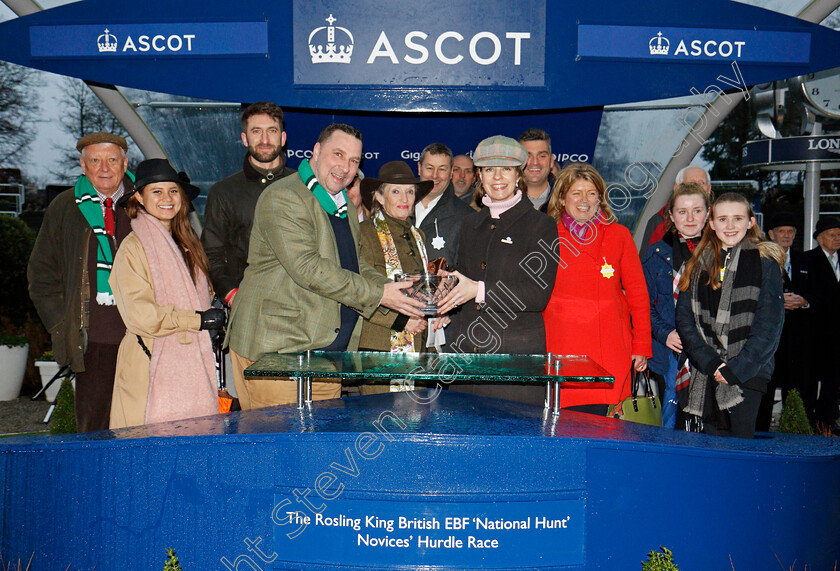 Vinndication-0010 
 Presentation by Jane Jackson to Moremoneythan for The Rosling King British EBF National Hunt Novices Hurdle won by VINNDICATION Ascot 20 Jan 2018 - Pic Steven Cargill / Racingfotos.com