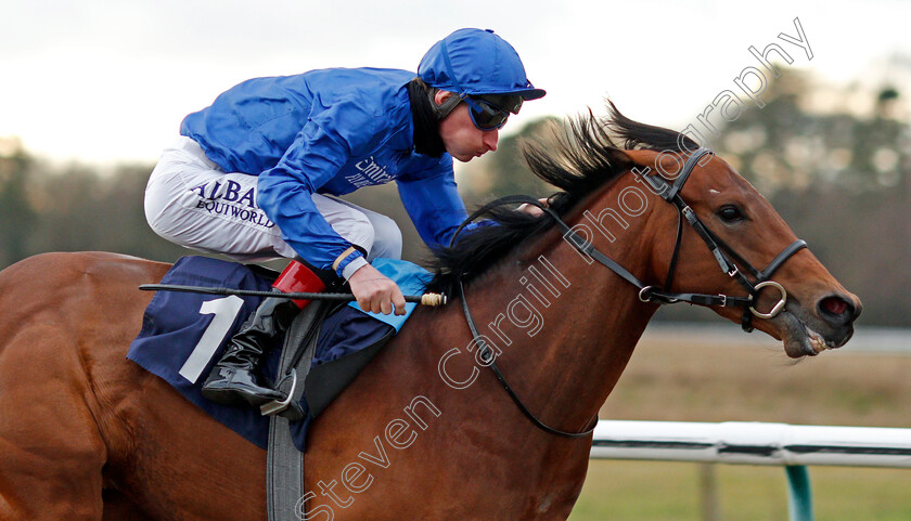 Tamborrada-0006 
 TAMBORRADA (Adam Kirby) wins The Ladbrokes Watch Racing Online For Free Novice Stakes
Lingfield 29 Jan 2021 - Pic Steven Cargill / Racingfotos.com