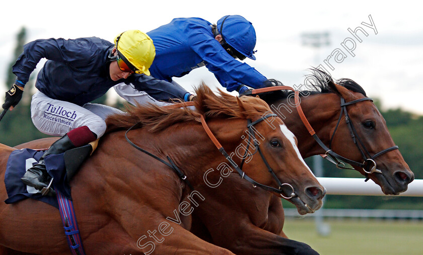 Brilliant-Light-0005 
 BRILLIANT LIGHT (right, Callum Shepherd) beats CRYSTAL PEGASUS (left) in The Final Furlong Podcast Novice Stakes
Wolverhampton 31 Jul 2020 - Pic Steven Cargill / Racingfotos.com