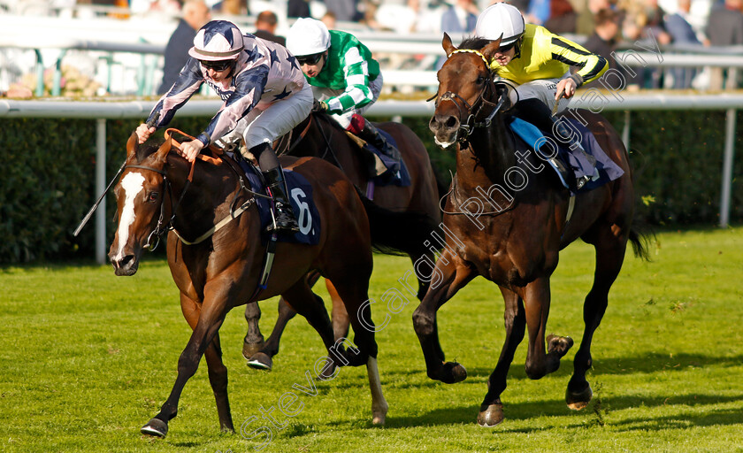 Harmonia-0003 
 HARMONIA (Richard Kingscote) beats PELLITORY (right) in The Christmas Live @themovies At Doncaster Racecourse Nursery
Doncaster 12 Sep 2024 - Pic Steven Cargill / Racingfotos.com