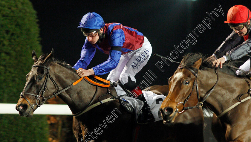 Confrerie-0005 
 CONFRERIE (left, Adam Kirby) beats LIGHTNING ATTACK (right) in The Join Racing TV Now Handicap Div1
Kempton 13 Jan 2021 - Pic Steven Cargill / Racingfotos.com