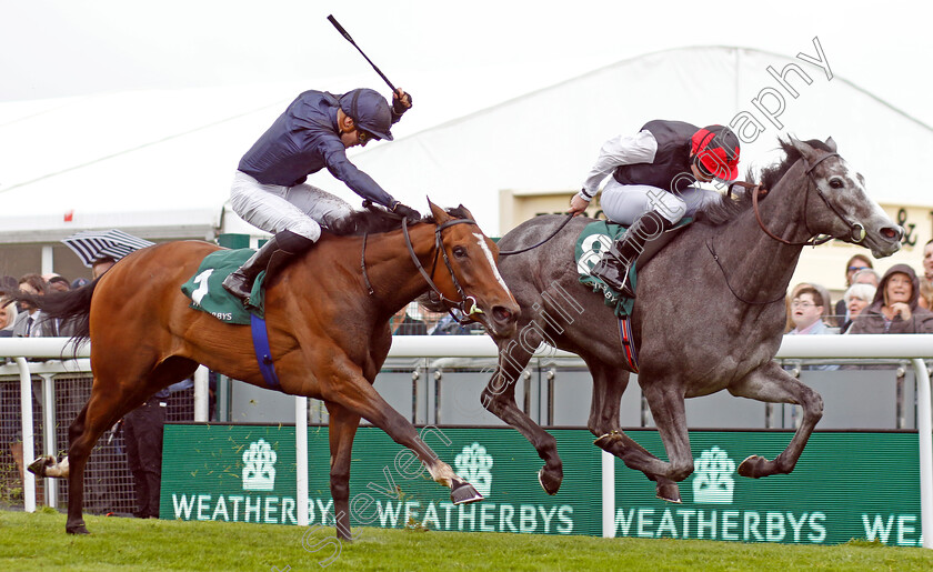 Thoughts-Of-June-0007 
 THOUGHTS OF JUNE (Ryan Moore) beats ABOVE THE CURVE (left) in The Weatherbys Bloodstock Pro Cheshire Oaks
Chester 4 May 2022 - Pic Steven Cargill / Racingfotos.com