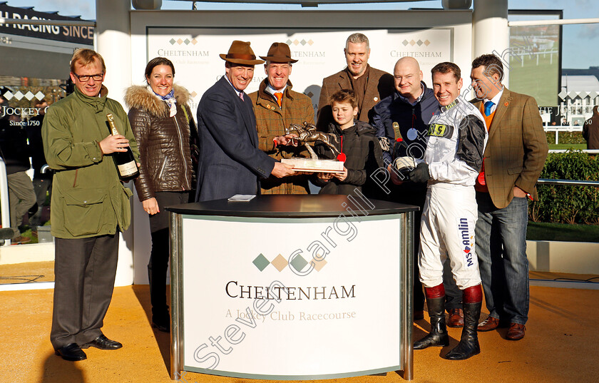 Western-Ryder-0007 
 Presentation to The Albatross Club, Bryan Drew Warren Greatrex and Richard Johnson for The British Stallion Studs EBF National Hunt Novices Hurdle won by WESTERN RYDER Cheltenham 15 Dec 2017 - Pic Steven Cargill / Racingfotos.com