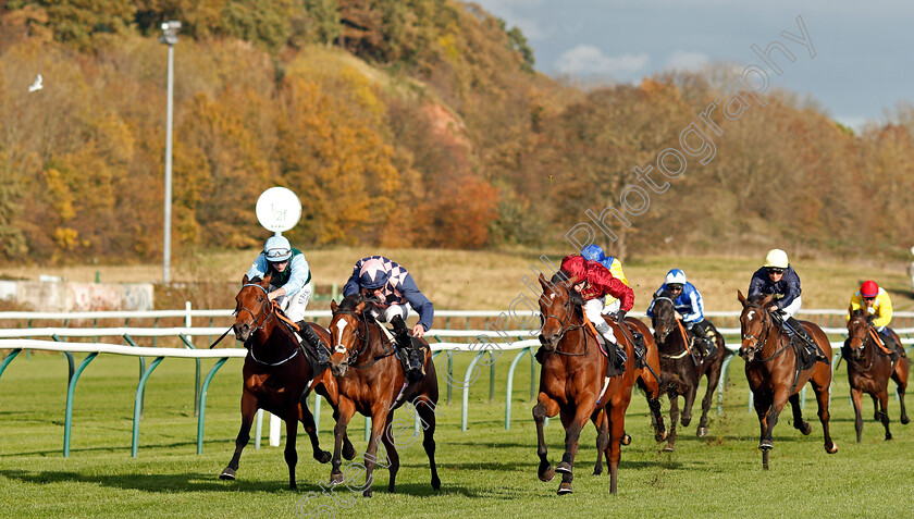 Twisted-Reality-0003 
 TWISTED REALITY (right, Cieren Fallon) beats DANCING TO WIN (2nd left) and SKYTREE (left) in The Play 3-2-Win At Mansionbet EBF Maiden Fillies Stakes Div 2
Nottingham 4 Nov 2020 - Pic Steven Cargill / Racingfotos.com