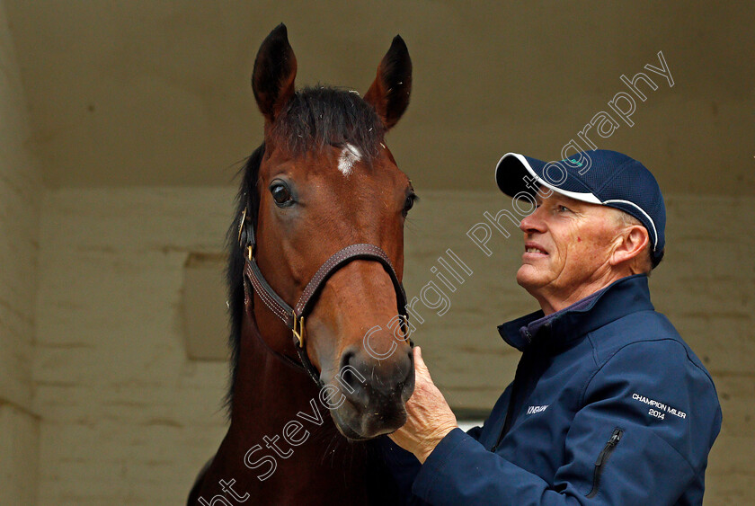 Cracksman-0012 
 CRACKSMAN with trainer John Gosden at his Clarehaven Stables in Newmarket 13 Oct 2017 - Pic Steven Cargill / Racingfotos.com