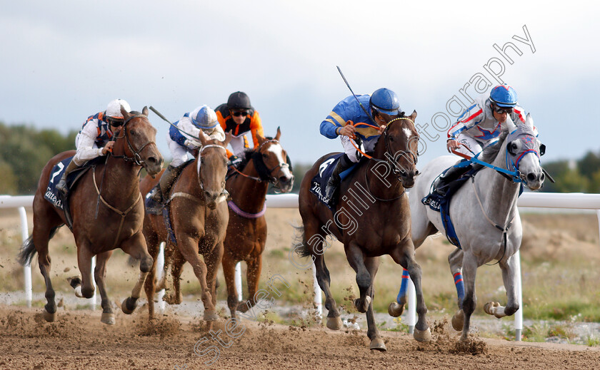 Wonnemond-0003 
 WONNEMOND (Bayarsaikhan Ganbat) beats PLATA O PLOMO (right) in The Tattersalls Nickes Minneslopning
Bro Park, Sweden 23 Sep 2018 - Pic Steven Cargill / Racingfotos.com