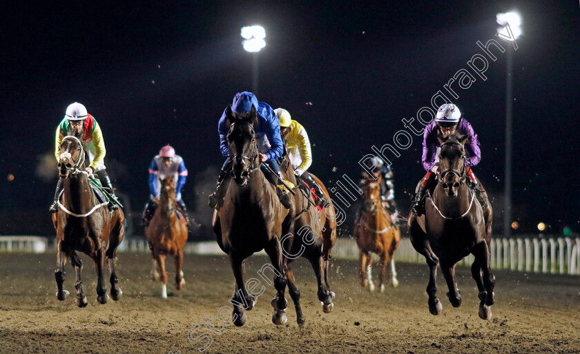 Rebel s-Romance-0004 
 REBEL'S ROMANCE (William Buick) beats ELEGANT MAN (right) in The Unibet Wild Flower Stakes
Kempton 13 Dec 2023 - Pic Steven Cargill / Racingfotos.com