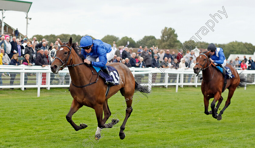 Sapphire-Seas-0004 
 SAPPHIRE SEAS (William Buick) wins The EBF Stallions John Musker Fillies Stakes
Yarmouth 19 Sep 2023 - Pic Steven Cargill / Racingfotos.com