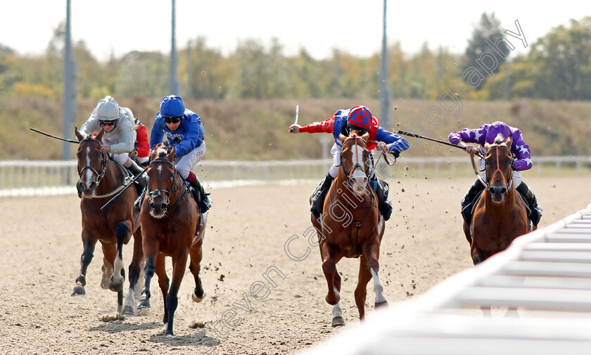 Oh-This-Is-Us-0001 
 OH THIS IS US (right, Ryan Moore) beats ANIMAL INSTINCT (2nd right) DUBAI LEGACY (2nd left) and BLOWN BY WIND (left) in The CCR Handicap
Chelmsford 20 Sep 2020 - Pic Steven Cargill / Racingfotos.com