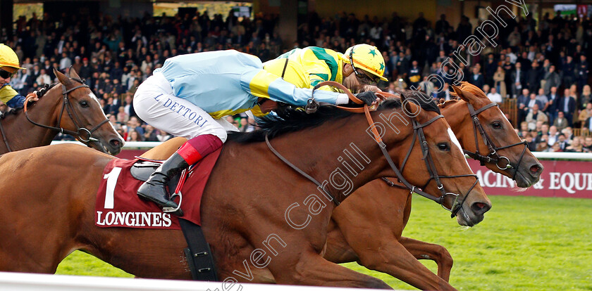 Rougir-0005 
 ROUGIR (farisde, Maxime Guyon) beats GRAND GLORY (nearside) in The Prix de L'Opera
Longchamp 3 Oct 2021 - Pic Steven Cargill / Racingfotos.com