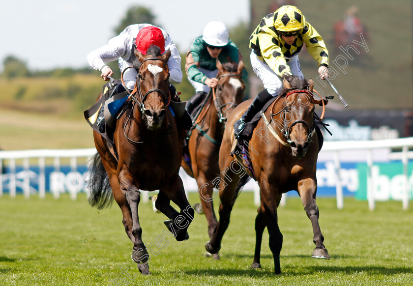 Miss-Carol-Ann-0004 
 MISS CAROL ANN (left, Jack Mitchell) beats SILKEN PETALS (right) in The Bedford Lodge Hotel & Spa Fillies Handicap
Newmarket 9 Jul 2022 - Pic Steven Cargill / Racingfotos.com